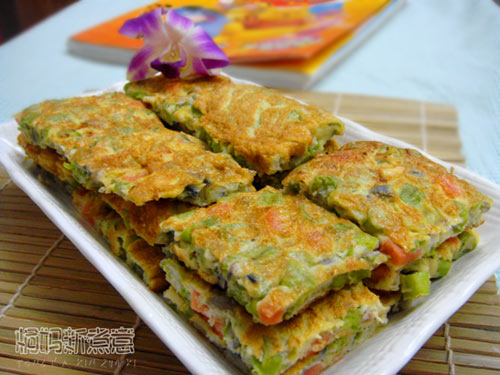 豆角煎蛋饼