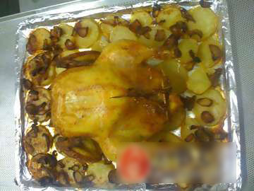 烤全鸡酿糯米饭