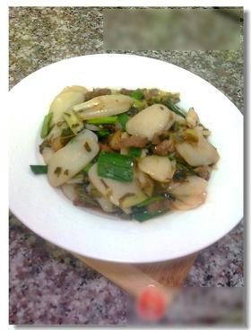 雪菜肉丝炒年糕