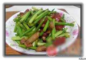 枣肠炒蒜苗